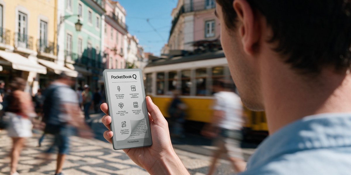 E-readerul PocketBook Q de dimensiunea unui telefon la IFA 2026: Confort mereu la îndemână pentru detoxifiere digitală, citit și ascultat